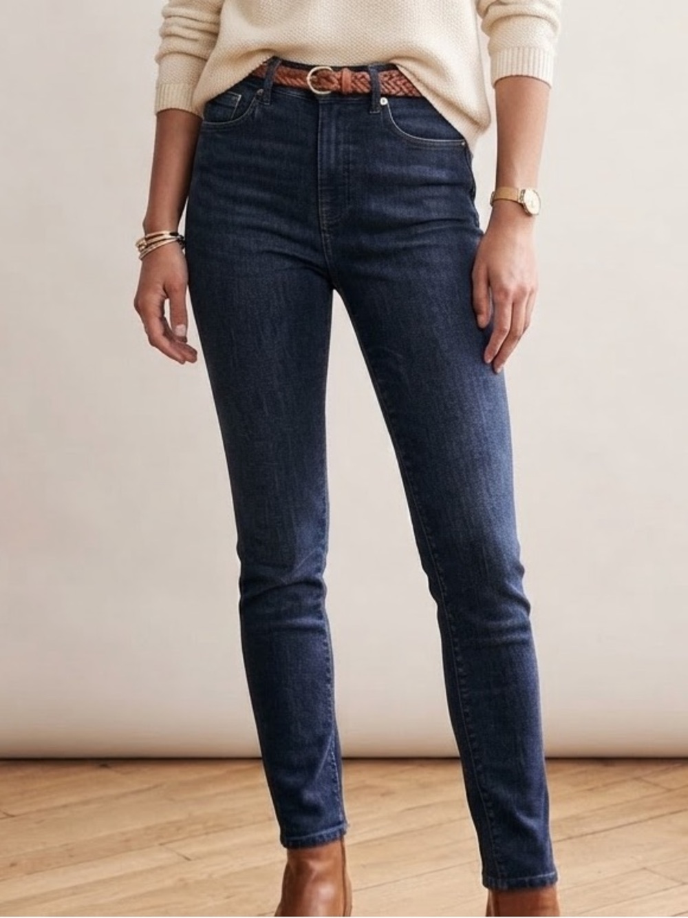 Sezane Sz 25 Sexy Brut Denim Classic Dark Blue Wash Skinny Jeans